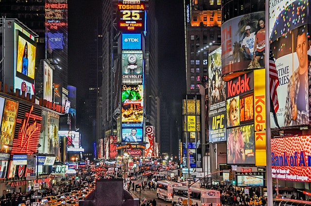 Imagem da Times Square, em Nova York